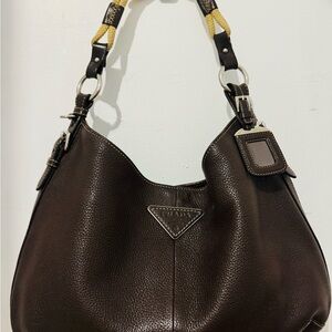 Prada Brown Leather Hobo Bag